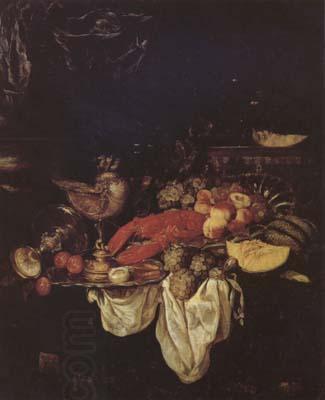 BEYEREN, Abraham van Large Still Life with Lobster (mk14) oil painting picture